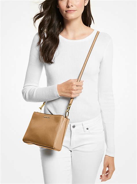 michael kors gold pebbled crossbody 2017|Michael Kors trisha medium crossbody.